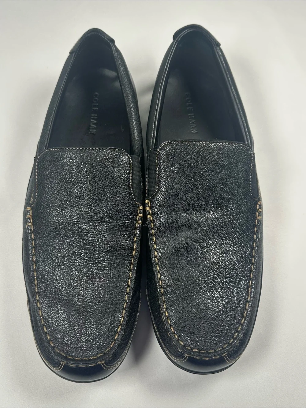 Men’s Cole Haan Black Pebbled Leather Slip-On Loafers Size 14 Casual Soft Insole